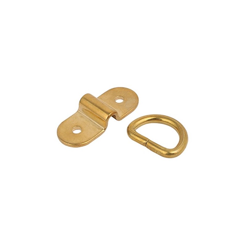 Sourcingmap 4/5" D Ring Brass Surface-Mounted Tie Down Lashing Ring