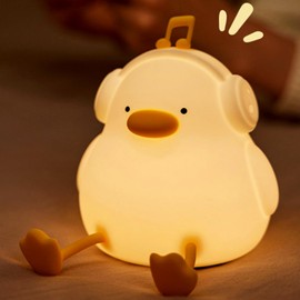 Luz de Noche de Silicona con forma de animal: atenuación táctil de 3 niveles, blanco cálido/frío, apagado automático a los 30 minutos, recargable lampara de noche, 1200 mAh