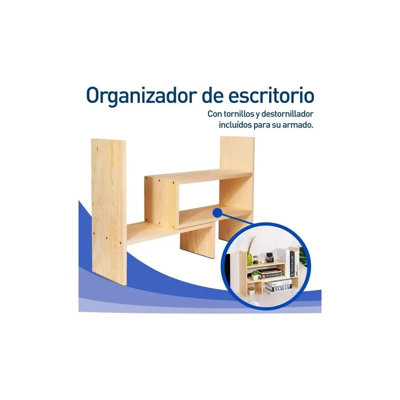 Organizador De Escritorio De Mdf Oficina Hogar De 2 Piezas