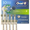 Floss Action Replacement Heads - Electric Toothbrush Heads 10-Count -