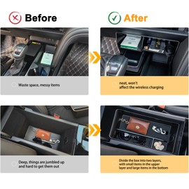 Spotrim 2PCS Compatible with Toyota Camry 2025 Accessories Center Console Storage Tray Armrest Glove Box Organizer for Camry 2025 Accessories
