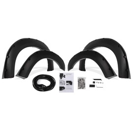 Fender Flares Kit Compatible for 1999-2007 For Ford For F250 For F350 Super Duty Smooth Matte Black Front Rear Wheel Pocket Rivet Style