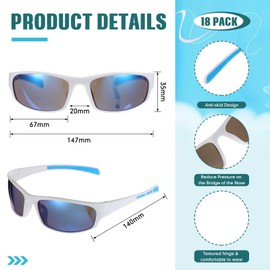 Leumoi 18 Pairs Polarized Sports Sunglasses, Tactical Running Sunglasses, Flexible Frame Driving Shade Motorcycle Glasses for Men Women Youth, Assorted Colors
