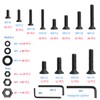 747 Pcs Nuts And Bolts Assorted Set(M3/M4/M5), Flat Hex Socket
