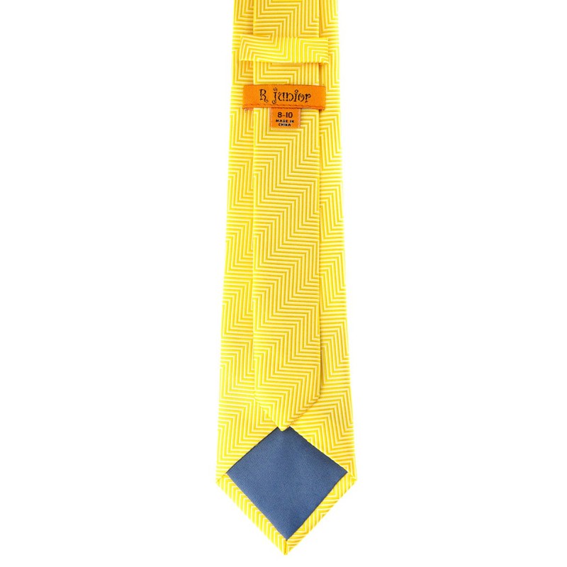 Retreez Boys Woven Tie Herringbone Striped - 8-10 Years, yellow