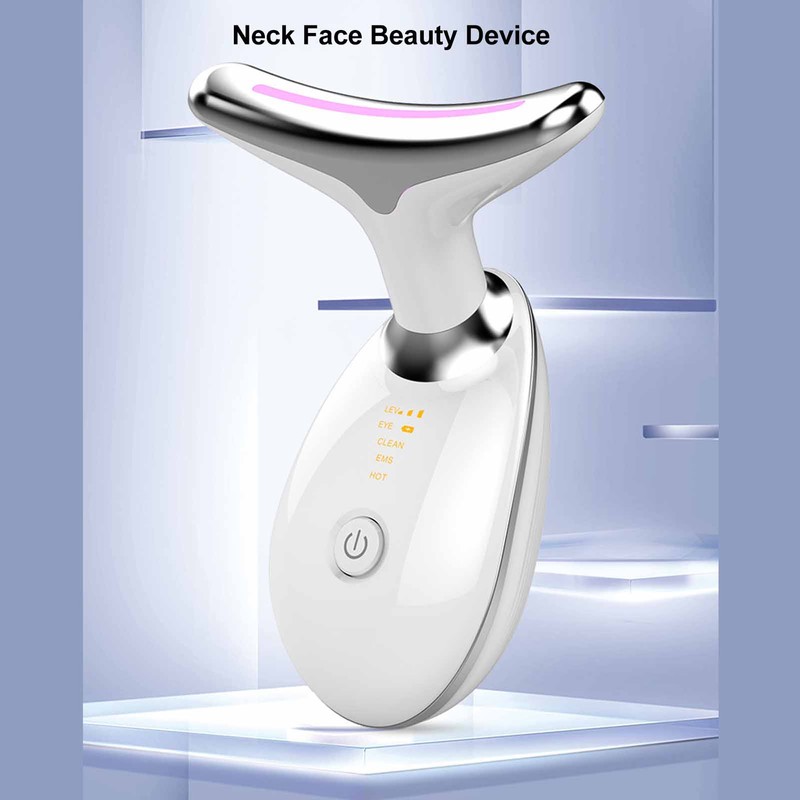 Neck Skin Tightening Lifting Massager Colorful Lights Wrinkle Removal Vibration