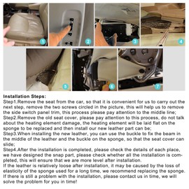 Priprilod Gray Leatner Driver Side Bottom Replacement Seat Cover Compatible with Toyota 4Runner 2003 2004 2005 2006 2007 2008 2009