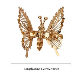Butterfly Hair Clips Moving Wings,Butterfly Clips Moving Wings,Moving Butterfly Hair Clips,90s Butterfly Hair Clips with Moving Wings,Golden Butterfly Hair Clips (6pcs)