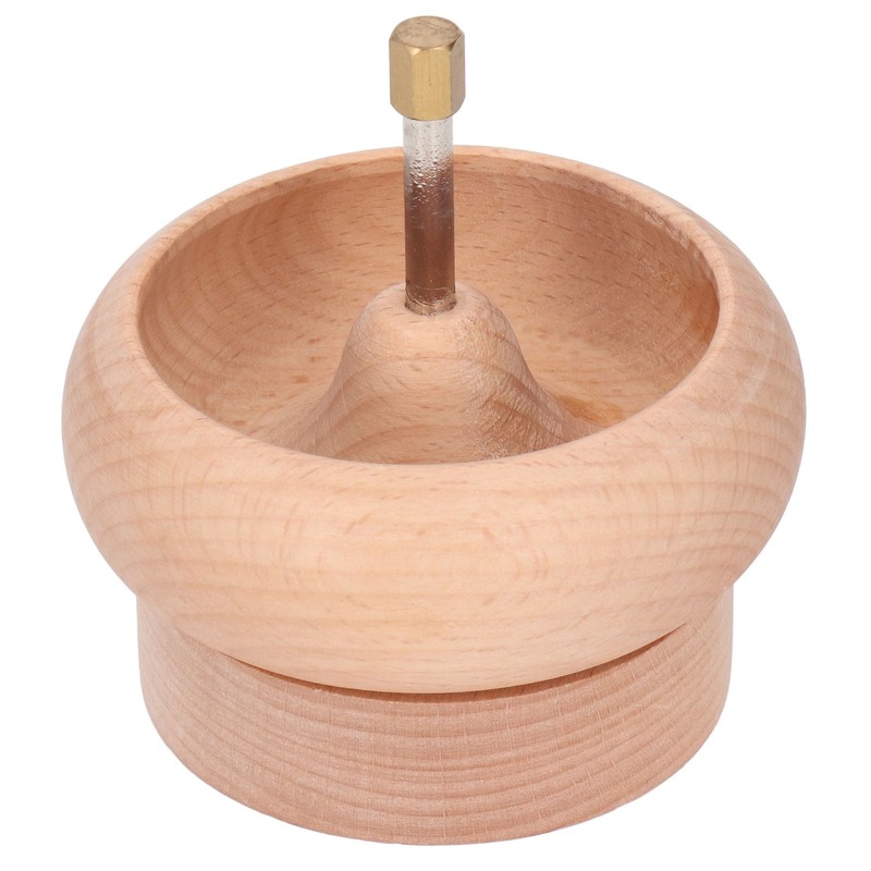 Bead Spinner DIY Beading Turning Bowl 10cm Wooden Manual Beading