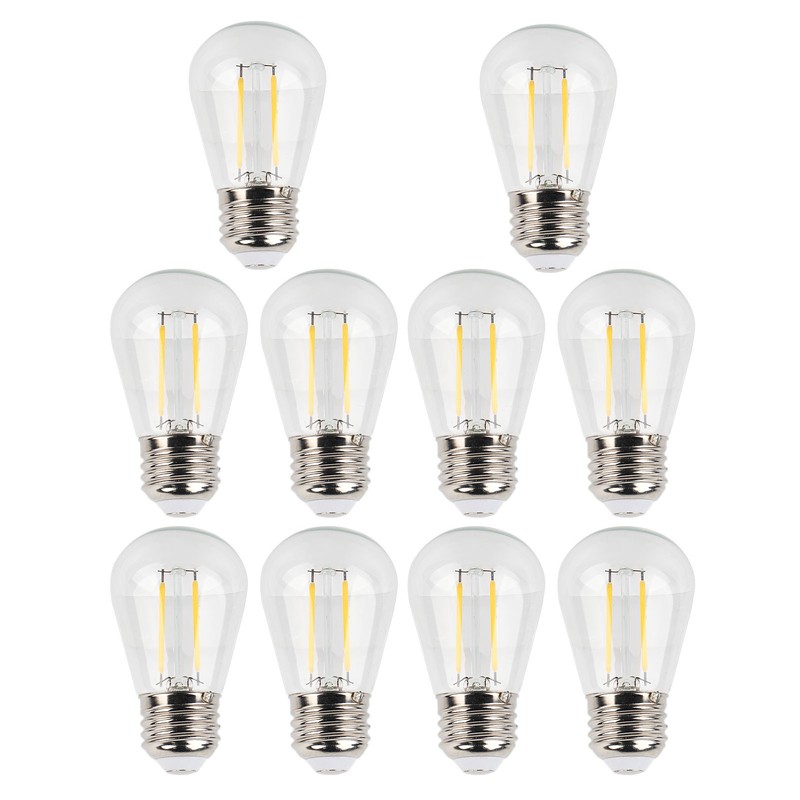 10Pcs Vintage Light Bulb S14 E27 180LM Transparent Glass LED