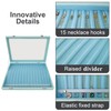 BesyPro Clear Lid Necklace Storage Box - Women Anti-Tangle 15