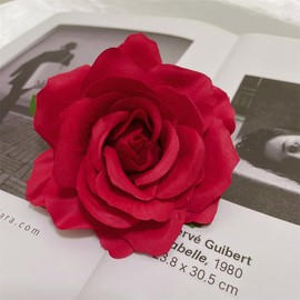 Broches de clip para el pelo de flores grandes, broches clásicos para bodas, fiestas, bailes, banquetes para mujeres, elegantes alfileres de solapa, adornos, ropa de novia, accesorios para el día de San Valentín, 100 mm, Metal, Sin gemas.