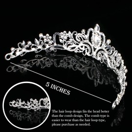 COCIDE Gold Tiara Crowns Crystal Headband Princess Rhinestone Crown with Combs Bride Headbands Bridal Wedding Prom Birthday Party Hair Accessories Jewelry for Women and Girls (no comb type)
