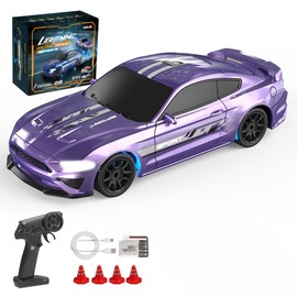 PrecisionX RC Drift Racing Car for 16+, 1/43 Scale 2.4G Full-Proportional Electric Remote Control Car Model with LED Light(RTR Version/Purple)