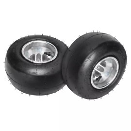 2x Front 10x4.50-5 Tubeless Slick Tire Wheel Rim for Drift Dirt bike Go Karting