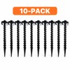 Black Plastic Screw Tent Stakes for Camping – Ground Anchors