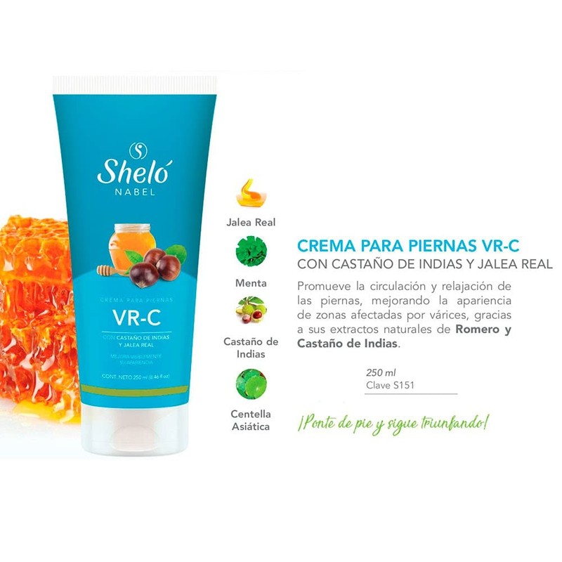 Vr-c Crema Para Piernas Con Ingredientes Naturales 250ml Sheló Nabel