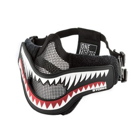 OneTigris X Storm Airsoft Mask with Removable Shark Pine Morale Patch for Airsoft Paintball CS