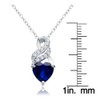 Ice Gems Sterling Silver Created Sapphire & White Topaz Heart