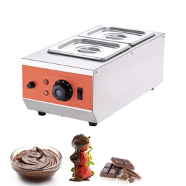 Happybuy 9Lbs 2-Tank Chocolate Tempering Machine, TEMP Control 86~185℉, 800W Stainless Steel, Commercial Chocolate/Milk/Cream Melter & Warmer, Electric Food Prep Tool