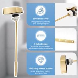 Hibbent Toilet Handle Tank Flush Lever Replacement Compatible with TOTOTHU004-CP Trip Lvr for ST701, CST854, CST884, Side Mount Toilet Tank Flush Lever, Gold