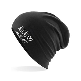 huuraa Beanie Allgäu in Love Gift Unisex Hat Allgäu Gift Idea, black, Unit size