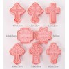 8 Pieces Cute Christian Cross Cookie Cutters Plastic Cookie Stamps