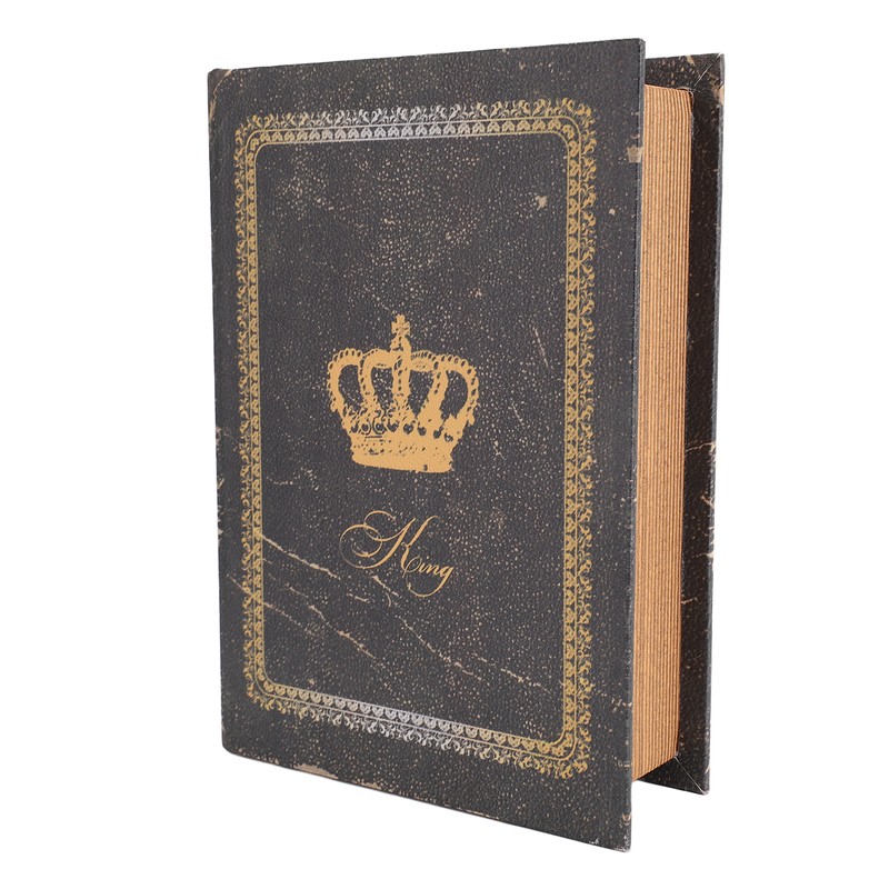 Book Shape Storage Box Large Capacity Wooden European Style Decorative