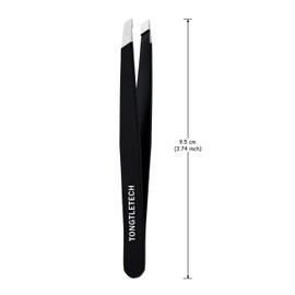 TONGTLETECH Slant Tweezers – Precision Slant-Tip Pink Eyebrow Tweezer Stainless Steel Facial Hair Plucking for Men and Women