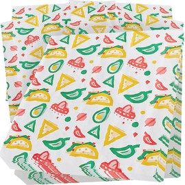 Deli Sandwich Wraps Basket Liners and Food Wrapping Liner Papers by Feronia Packaging of 10 pack (Mexican Print)