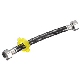 uxcell Faucet Supply Line Connector, G1/2 Female x G1/2 Female 8 Inch Long Braided 304 Stainless Steel Water Supply Hose, Black