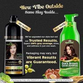 Herbishh - Champú colorante para cabello gris, champú con tinte natural para el cabello, colorea el cabello en minutos, dura hasta de 3 a 4 semanas, 5