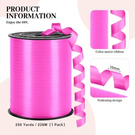 LACNNY Curling Ribbon - 250 Yards, 3/8" Width, Ideal for Crafts, Balloons, Gift Wrapping & Floristry (Rosered)