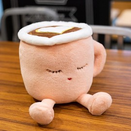 Xshelley 20 cm Latte Plush Toy Pillow, Coffee Cup Plush Doll,Coffee Food Stuffed Plush Toy,Home decor Birthday for Kids Gift (Pink)