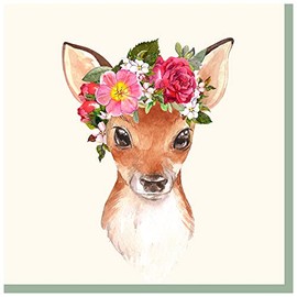 Pack of 20 Napkins - Flowers Deer