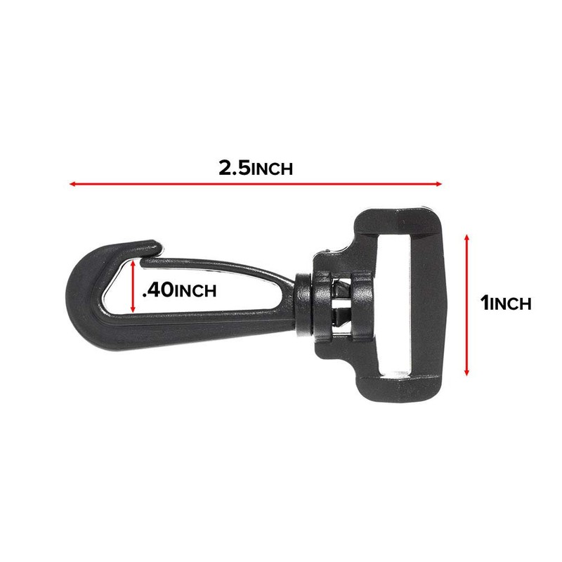 Paracord Planet Plastic Swivel Snap Hook – 1 Inch Black