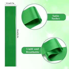 Hiznomgs Girl Scout Sash Green Sashes for Pageants Graduation Party Supplies, Green Satin Fabric Blank Sash for Custom DIY Decorations, 3 Pcs Bachelorette Sashes