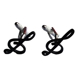 Treble Clef Musical Note Cufflinks - Presented in a Onyx Art Gift Box