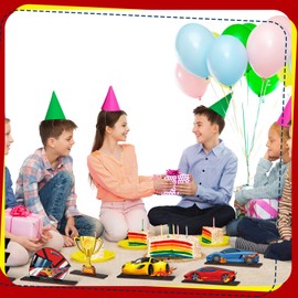 Zonon 9 Pcs Race Car Wooden Table Centerpieces Let's Go Racing Party Decoration Racing Car Birthday Decorations Wooden Table Centerpieces for Photo Props Decor Birthday Party Supplies