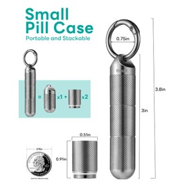 Titanium Keychain Pill Holder Small Metal Pill Case