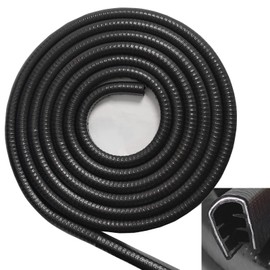 SYOAUTO Large Edge Trim Fits Edge 1/4 inch, 10 Feet (3 Meter) Black Rubber Edge Trim Boat Trim Molding Door Trim Edging Plastic Edge Trim
