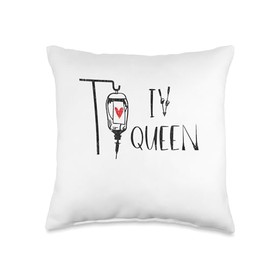 Funny Nurse Shirt, IV Pump Tshirt, Picc ER Icu Med Funny IV Pump T Picc ER ICU Med Surg Rn T-Nursing Gra Throw Pillow, 16x16, Multicolor