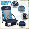 Lamberia Folding Beach Chair for Adults 2 Pack, Portable Low