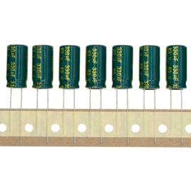 HUABAN Pack of 50 63 V 330UF 10 x 20 mm High Frequency Low ESR Plug-In Aluminium Electrolytic Capacitor with Green Shrink Sleeve 63 Volt 330 UF
