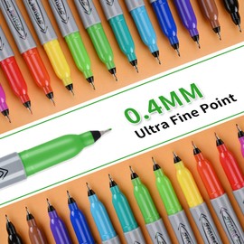 Affisure Permanent Markers, Ultra Fine Point Markers Set,12 Assorted Colors Work on Wood, Plastic, Paper, Metal, Stone, Glass for the Artist、Kids、Adult, 12 Count