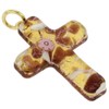 GlassOfVenice Murano Glass Venetian Reflections Cross Pendant - Purple Gold