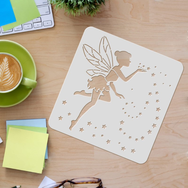 FINGERINSPIRE Elf & Star Drawing Stencils, Painting Stencils, 30 x