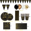 Black and Gold Party Supplies - Birthday Party Cutlery Black
