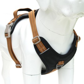 No Pull Reflective Black Dog Harness with Easy Control Handle, Soft Padded Mesh Liner, Adjustable Dog Vest Harness for Large Medium Small Dogs