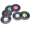 6 Pcs Black Retro CD Record Coasters